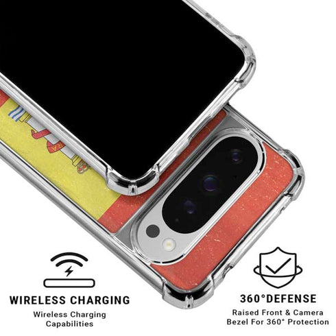 Spain Flag Distressed Google Pixel 10 Pro XL Clear Case